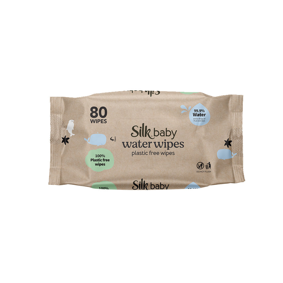 Silk 99.9% Water Plastic Free Baby Wipes 80's