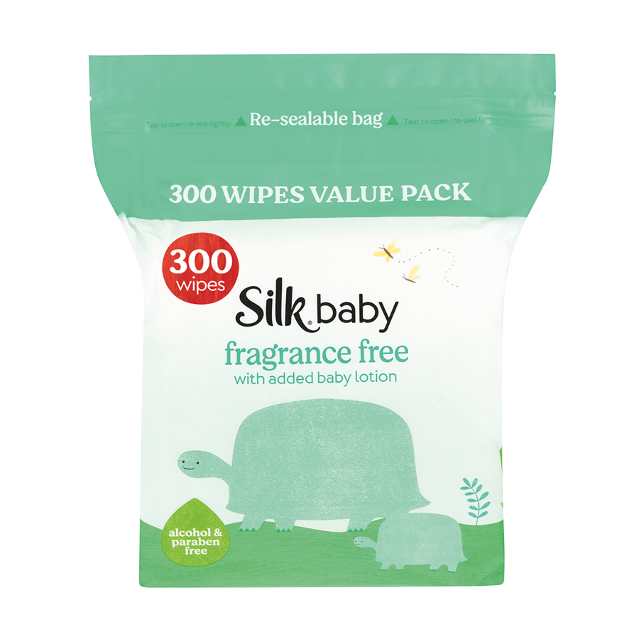 Silk Fragrance Free Wipes 300's