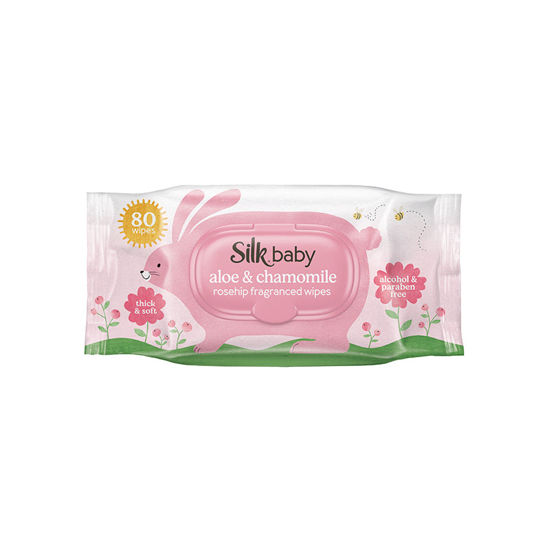 Silk Aloe & Chamomile Rosehip Fragranced Wipes 80's